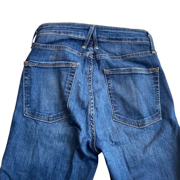 Good‎ American Women’s 4/27 Straight Leg Stripe Ankle Jean Dark Wash Stretchy - Picture 6 of 11